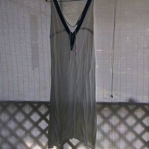 Size small blue& turquoise beaded v neck line